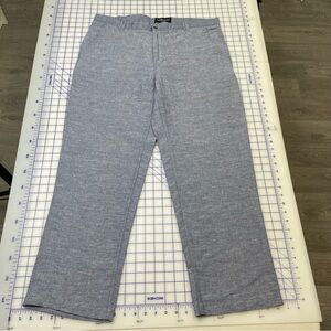 Lief Horsens 100% Linen Pants Men's Size 38 Blue Dress Casual Trousers